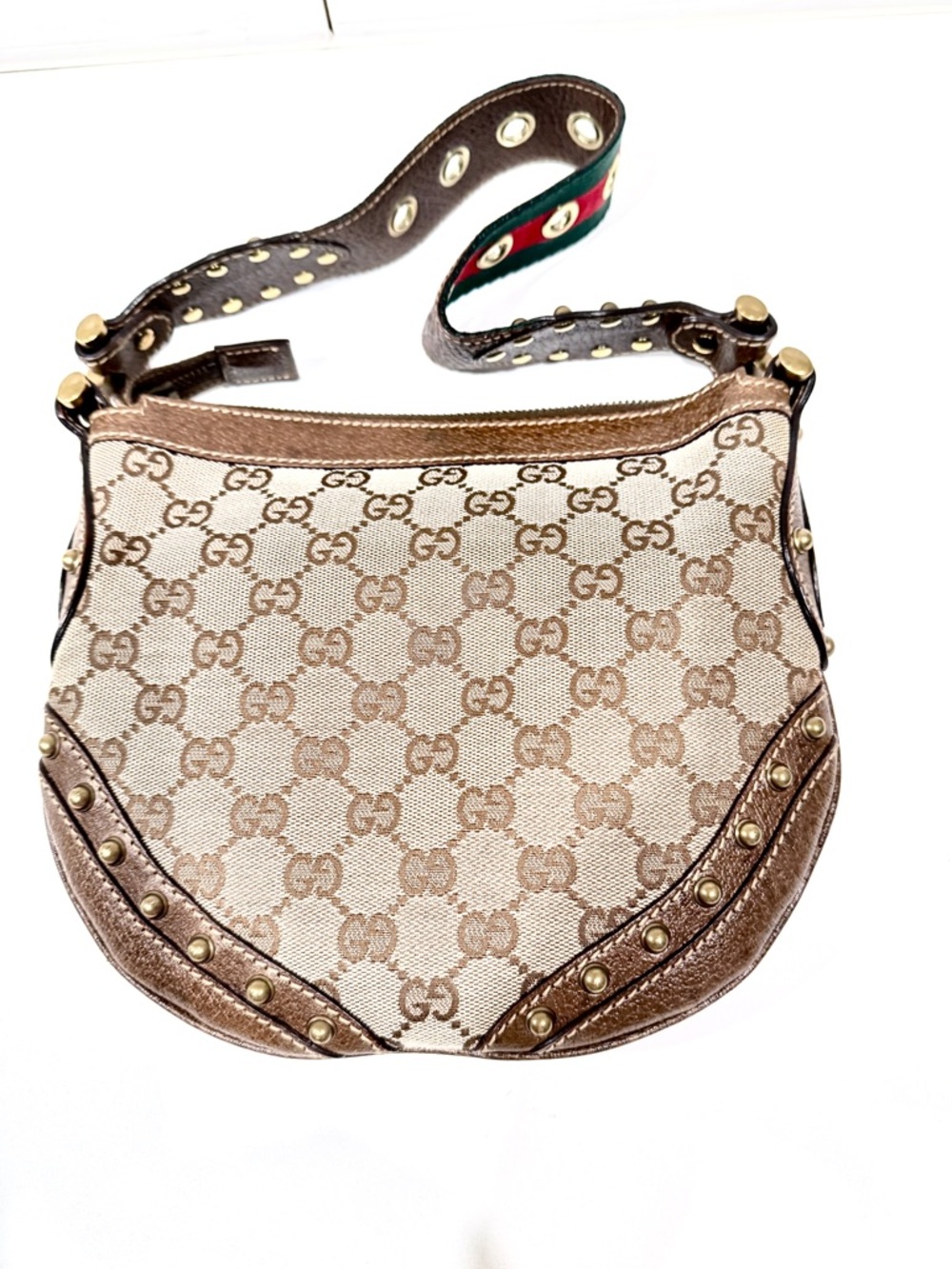 Gucci Small Monogram Pelham Studded Bag - Picture 6 of 13